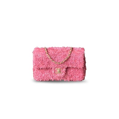 CHANEL GLITTER FLAP SILVER PINK AP9800 (20*12*6cm)